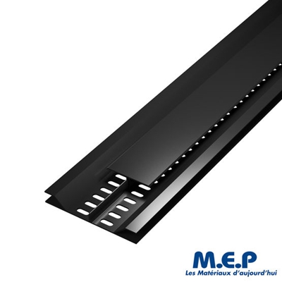 Profil de ventilation dissumulée pour débord de toit en PVC, lg. 4m, anthracite