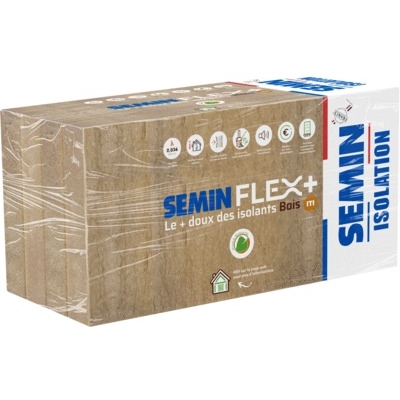 Panneau isolant en laine de bois Semin flex plus, 122 x 60 cm