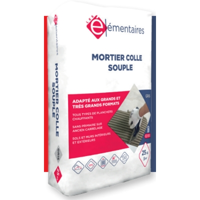 Colle souple pour carrelage et pierre naturelle, gris, sac de 25kg