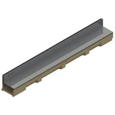 Caniveau béton polymère ACO self 100, L.1 m x l.118 x ht.55 mm, couverture fente