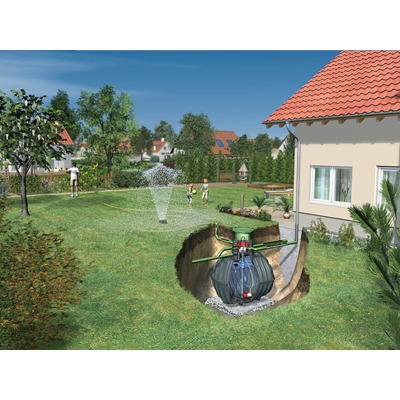 Récupérateur d'eau à enterrer avec pompe