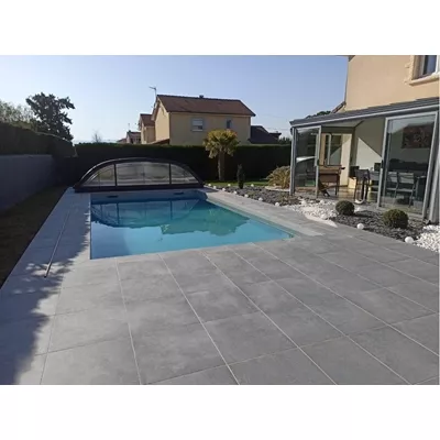 Margelle grès cérame, série TSM42, couleur gris, 30x60x2 cm