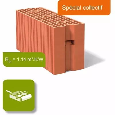 Brique de mur Urban bric, terre cuite, r=1,14, L.56 x l.20 x ht.27,4 cm