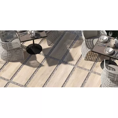 Carrelage extérieur aspect parquet bois, série Grenwood, L.40 x l. 120 x ép.2 cm