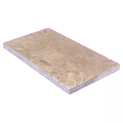 Margelle travertin mixte beige vieillie 61x33x5 cm