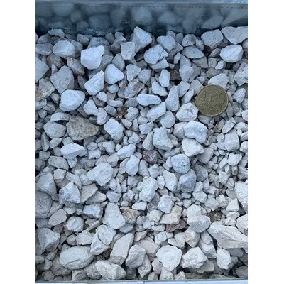 Gravillon décoratif, couleur blanc calcaire, calibre 8 - 14 mm