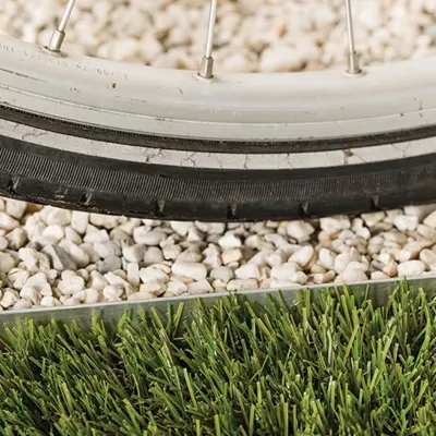 Bordure plane de jardin en aluminium, couleur gris métal, 229 x 10,2 cm