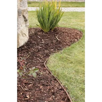 Bordure de jardin en polyéthylène et flexible, couleur noir, rouleau de 6 m x 10