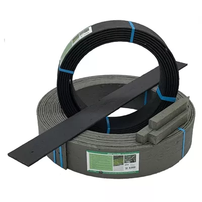 Bordure de jardin en matière recyclée, Eco Edge, hauteur 14 cm, couleur gris