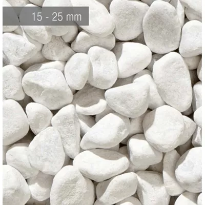 Galet marbre blanc de carrare 15 - 25 mm