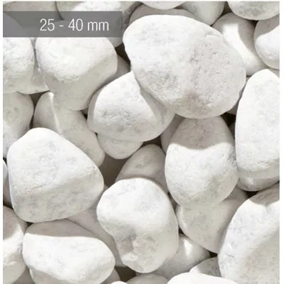 Galet marbre blanc de carrare 25 - 40 mm