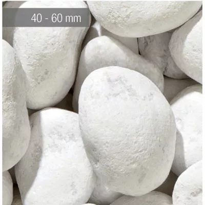 Galet marbre blanc de carrare 40 - 60 mm