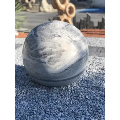 Sphère décorative en pierre naturelle, marbre blanc de carrare