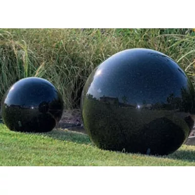 Sphère décorative en pierre naturelle, marbre noir, diamètre 40 cm