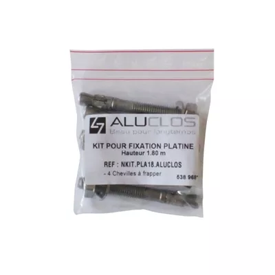 Kit fixation 4 chevilles expansion inox m10 pour platine aluclos pour poteaux de