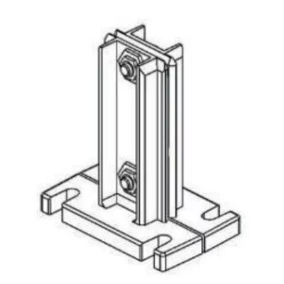 Platine pour fixation au sol de poteau aluclos ht 1,80m
