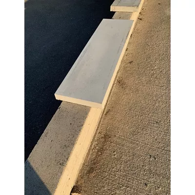 Couvertine de mur en béton grise, plate, L.100 x l.31 x h.4 cm