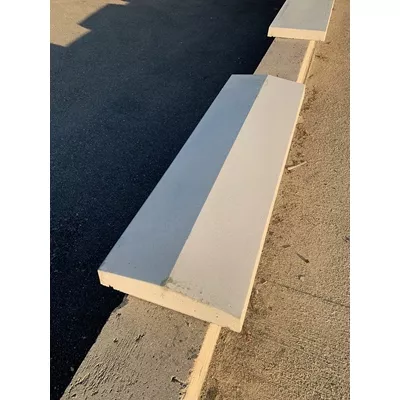 Couvertine de mur en béton grise, 2 pentes, L.100 x l.31 x h.7 cm