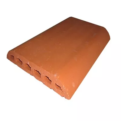Couvertine de mur terre cuite rouge, plate, L.40 x l. 28 x h.5 cm