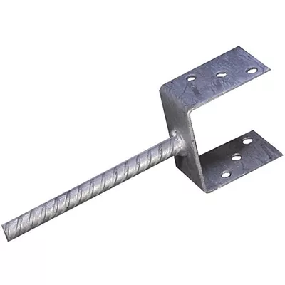Pied de poteau à sceller en U pour poteau bois 9x9cm
