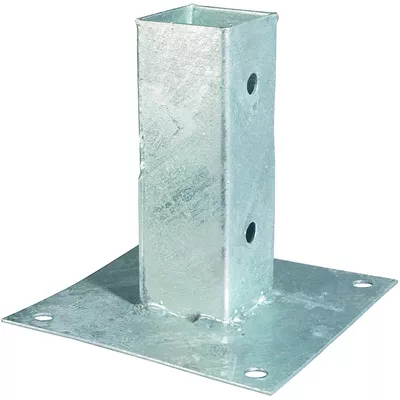 Pied de poteau à fixer sur dalle béton pour poteau bois 9 x 9 cm