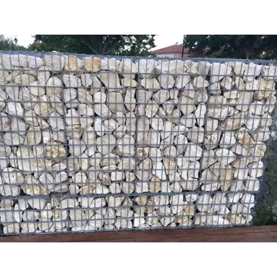 Pierre à gabion, couleur beige, calibre 80 - 160 mm