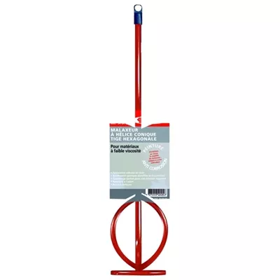 Malaxeur tige hexagonale a hélice conique, 400 x 80 mm