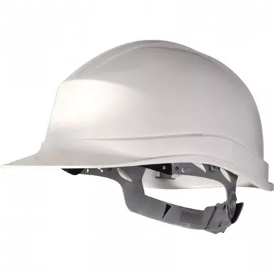 Casque de chantier blanc avec serrage glissière