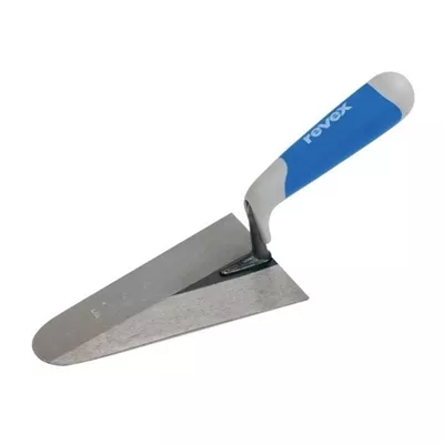 Truelle ronde italienne, acier trempe, manche bi-matière, long.180 mm