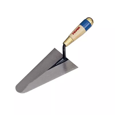 Truelle ronde italienne, acier trempe, manche bois, long.220 mm