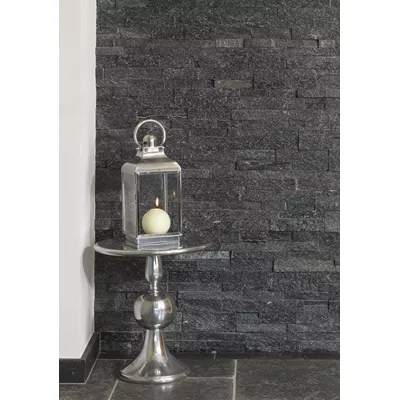 Plaquette en pierre naturelle Quartz noir, format Z ht15 x lg.60 x ép1,5 à 2,5cm