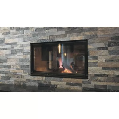 Parement effet pierre naturelle en carrelage, série Cubics, multicolor