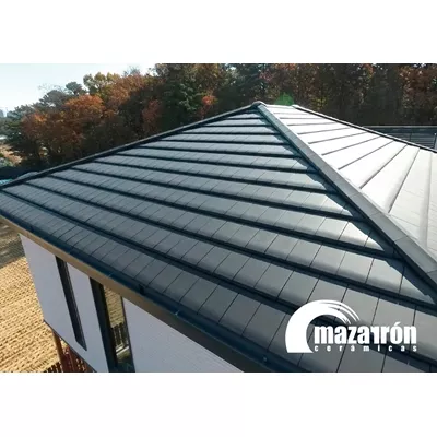 Tuile & accessoires en terre cuite, Optima plate, couleur noire