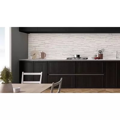 Parement en carrelage, effet marbre, série Gioia, naunces de blanc