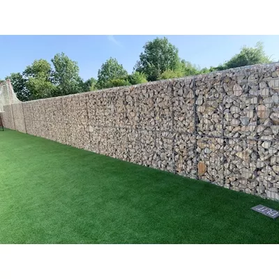 Pierre à gabion, couleur gris nuancé, calibre 80 - 120 mm