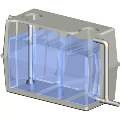Cuve de rétention en béton, débit régule par pompe, 5000 Litres