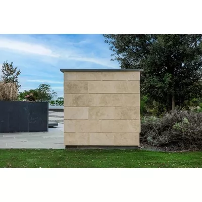 Plaquette parement en travertin beige, L.20.3 x l.40.6 x ép. 1.2 cm