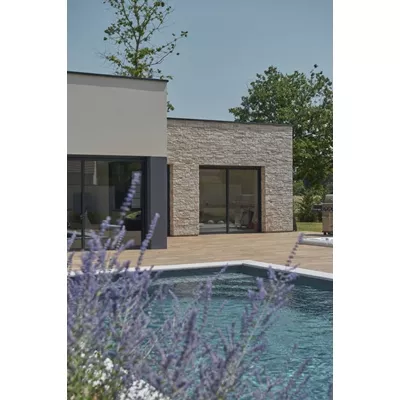 Parement en pierre reconstituée Rocky Mountain, Ton naturel