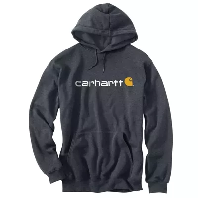 Sweat à capuche Carhartt, logo poitrine, gris carbone