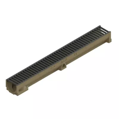 Caniveau béton polymère ACO Self, ht.95 mm, grille gris anthracite