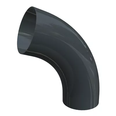 Coude en acier laqué gris anthracite (RAL7016), Diamètre 100 mm, angle de 72