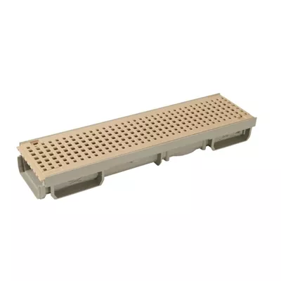 Caniveau Connecto avec grille spéciale piscine, couleur sable, long. 50 cm