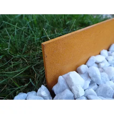 Bordure Volige en acier Corten (rouillé), longueur 2 mètres, ép.2 mm