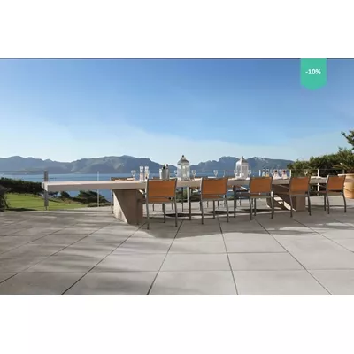 Dalle béton décoratif lisse, série Calanco, couleur gris, L.50 x l.50 x ép.5 cm