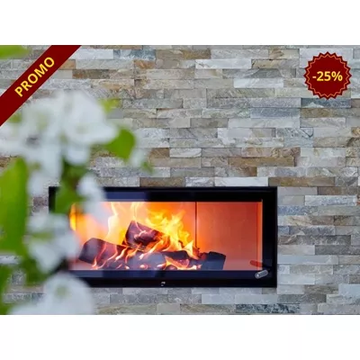 Parement en pierre naturelle Inka, coloris jaune, L.55 x l.15 x ép.1.5 à 2.5 cm