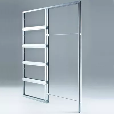 Chassis coulissant et habillage Eclisse pour porte à galandage, larg 63 à 93 cm