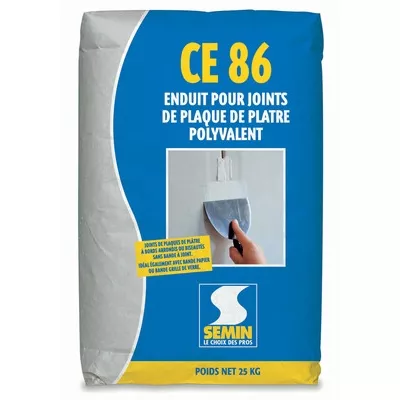 Enduit pour joint sans bande, CE86, sac de 25 kg