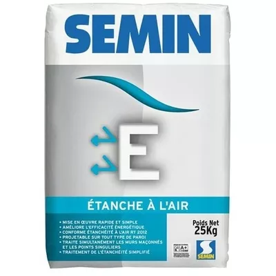 Enduit d'étanchéité à l'air semin E, sac de 25 kg