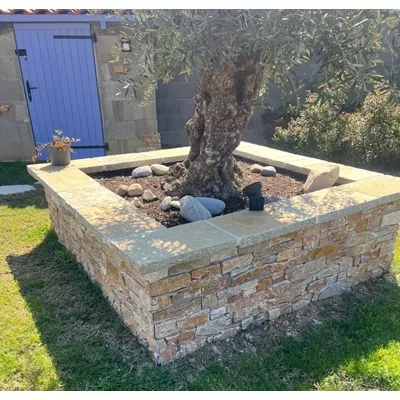 Couvertine tandur marron nuancé, finition vieillie, plate, L.50 x l.30 x ép.5 cm