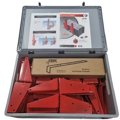 Kit de coffrage avec sabot et entretoise, système Croc, 25ml en coffret